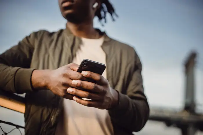 Shopper using a smartphone